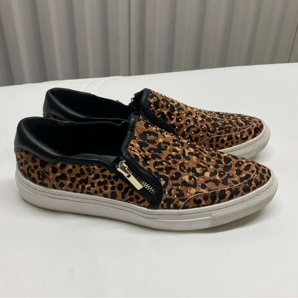 Gianni Bini Shoes - Gianni Bini leather fur cheetah print loafers size 7.5